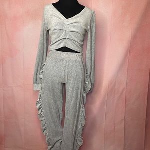 Fashion Nova gray velour set